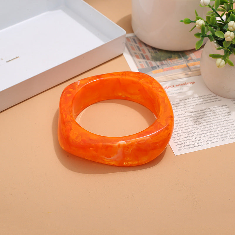 Wholesale marble pattern bracelet personality exaggerated acrylic geometric polygon